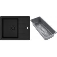 Franke Basis zlewozmywak granitowy z wkładką ociekową 62x50 cm czarny 114.0741.959