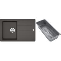 Franke Basis zlewozmywak granitowy z wkładką ociekową 78x50 cm szary 114.0741.961