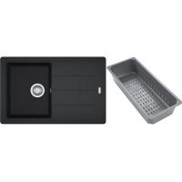 Franke Basis zlewozmywak granitowy z wkładką ociekową 78x50 cm onyx 114.0741.962