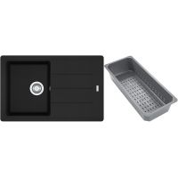 Franke Basis zlewozmywak granitowy z wkładką ociekową 78x50 cm czarny 114.0741.963
