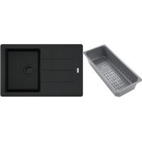Franke Basis zlewozmywak granitowy z wkładką ociekową 78x50 cm czarny 114.0741.964