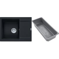 Franke Maris zlewozmywak granitowy z wkładką ociekową 62x50 cm czarny 114.0741.968