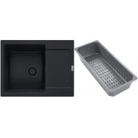 Franke Maris zlewozmywak granitowy z wkładką ociekową 62x50 cm czarny 114.0741.969