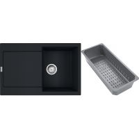 Franke Maris zlewozmywak granitowy z wkładką ociekową 78x50 cm czarny 114.0741.972