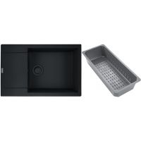 Franke Maris zlewozmywak granitowy z wkładką ociekową 78x50 cm czarny 114.0741.977