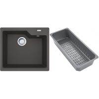 Franke Urban zlewozmywak granitowy z wkładką ociekową 56x50 cm łupkowy szary 114.0741.979