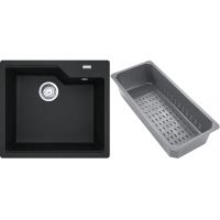 Franke Urban zlewozmywak granitowy z wkładką ociekową 56x50 cm czarny 114.0741.981