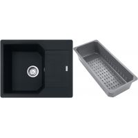 Franke Urban zlewozmywak granitowy z wkładką ociekową 62x50 cm czarny 114.0741.986