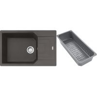 Franke Urban zlewozmywak granitowy z wkładką ociekową 78x50 cm łupkowy szary 114.0741.988