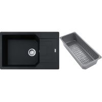 Franke Urban zlewozmywak granitowy z wkładką ociekową 78x50 cm czarny 114.0741.989