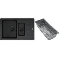 Franke Basis zlewozmywak granitowy z wkładką ociekową 78x50 cm onyx 114.0743.086