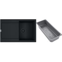 Franke Maris zlewozmywak granitowy z wkładką ociekową 78x50 cm czarny 114.0743.091