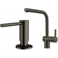 Zestaw Franke Atlas bateria kuchenna stojąca z dozownikiem do płynów 350 ml antracyt (1150628210, 1120717103)