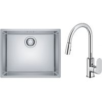 Zestaw Franke Maris 110-50 zlewozmywak stalowy 50x40 cm z baterią kuchenną Oltens Lista jedwab/chrom (1220543996, 35202100)