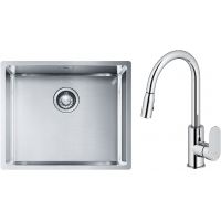 Zestaw Franke Box BXX 210/110-50 zlewozmywak stalowy 54x45 cm z baterią kuchenną Oltens Lista stal/chrom (1270453656, 35202100)