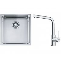 Franke Box BXX 210/110-40 zlewozmywak 45x44 cm stalowy z baterią kuchenną Lina chrom (1270453654, 1150693230)