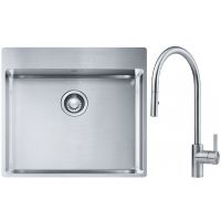 Franke Box BXX 210-54 TL zlewozmywak 57x51 cm stalowy z baterią kuchenną Eos stal szlachetna (1270369295, 1150590045)