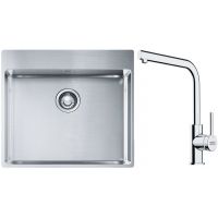 Franke Box BXX 210-54 TL zlewozmywak 57x51 cm stalowy z baterią kuchenną Lina chrom (1270369295, 1150693230)