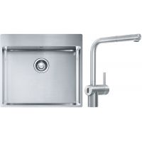 Franke Box BXX 210-54 TL zlewozmywak 57x51 cm stalowy z baterią kuchenną Atlas Neo Sensor stal szlachetna (1270369295, 1150625523)