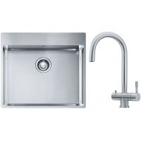 Franke Box BXX 210-54 TL zlewozmywak 57x51 cm stalowy z baterią kuchenną Eos stal szlachetna (1270369295, 1200179979)