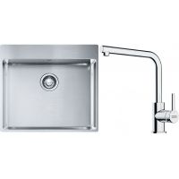 Franke Box BXX 210-54 TL zlewozmywak 57x51 cm stalowy z baterią kuchenną Lina chrom (1270369295, 1150712420)