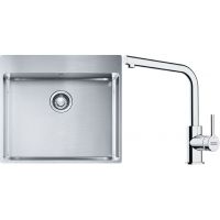 Franke Box BXX 210-54 TL zlewozmywak 57x51 cm stalowy z baterią kuchenną Lina chrom (1270369295, 1150693230)