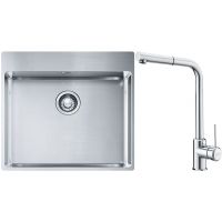 Franke Box BXX 210-54 TL zlewozmywak 57x51 cm stalowy z baterią kuchenną Sirius Side chrom (1270369295, 1150668280)