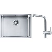 Franke Box BXX 110-54/ BXX 210-54 zlewozmywak 58x45 cm stalowy z baterią kuchenną Atlas stal szlachetna (1270453660, 1150521439)