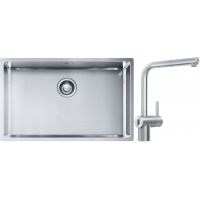 Franke Box BXX 210/110-68 zlewozmywak 72,5x45 cm stalowy z baterią kuchenną Atlas Neo Sensor stal szlachetna (1270453658, 1150625523)