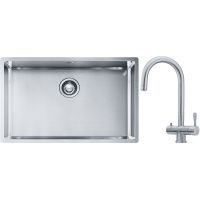 Franke Box BXX 210/110-68 zlewozmywak 72,5x45 cm stalowy z baterią kuchenną Eos stal szlachetna (1270453658, 1200179979)