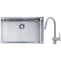 Franke Box BXX 210/110-68 zlewozmywak 72,5x45 cm stalowy z baterią kuchenną Leda Neo stal szlachetna (1270453658, 1150590047)