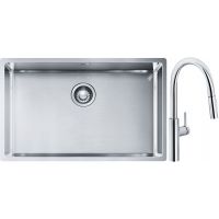 Franke Box BXX 210/110-68 zlewozmywak 72,5x45 cm stalowy z baterią kuchenną Pescara L Slide-In chrom (1270453658, 1150538940)