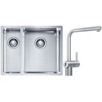 Franke Box BXX 260/160-34-16 zlewozmywak 56x45 cm stalowy z baterią kuchenną Atlas Neo Sensor stal szlachetna (1270369916, 1150625523)