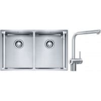 Franke Box BXX 220/120 34-34 zlewozmywak 74x45 cm stalowy z baterią kuchenną Atlas Neo Sensor stal szlachetna (1270370188, 1150625523)