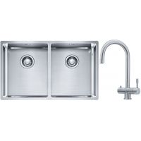 Franke Box BXX 220/120 34-34 zlewozmywak 74x45 cm stalowy z baterią kuchenną Eos stal szlachetna (1270370188, 1200179979)