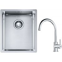 Franke Box BXX 210/110-34 zlewozmywak 38x45 cm stalowy z baterią kuchenną Lina chrom (1270453653, 1150693228)