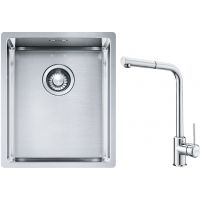 Franke Box BXX 210/110-34 zlewozmywak 38x45 cm stalowy z baterią kuchenną Sirius Side chrom (1270453653, 1150668280)