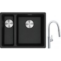 Franke Maris MRG 160-34-15 zlewozmywak 55x43 cm Fragranite onyx z baterią kuchenną Pescara L Slide-In chrom (1250687269, 1150538940)