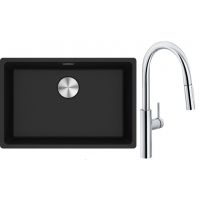 Franke Maris MRG 110-62 zlewozmywak 62x40 cm Fragranite onyx z baterią kuchenną Pescara L Slide-In chrom (1250687257, 1150538940)