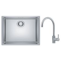 Zestaw Franke Maris zlewozmywak stalowy 50x40 cm z baterią kuchenną Eos Neo jedwab/ stal szlachetna (1220543996, 1150590044)