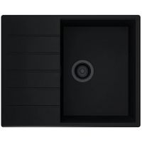 Globalo Virella zlewozmywak granitowy 62x50 cm czarny VIRELLA_45_1_BLACK_BL