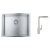 Zestaw Grohe K700 zlewozmywak stalowy z baterią kuchenną Essence stal (31726SD0, 30270DC0)