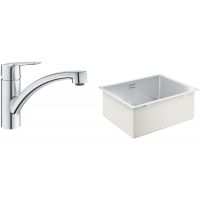 Zestaw Grohe K700 zlewozmywak 50x40 cm z baterią kuchenną Start chrom (31574SD1, 30530002)