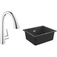 Zestaw Grohe K700 zlewozmywak 53,3x45,7 cm z baterią kuchenną Zedra chrom (31654AP0, 32294002)