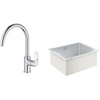 Zestaw Grohe K700 zlewozmywak 50x40 cm z baterią kuchenną Start chrom (31574SD1, 31555001)