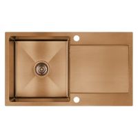 Laveo Marmara zlewozmywak stalowy 76x44 cm miedź SAM_811T