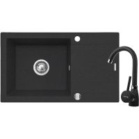 Pyramis Korfu zlewozmywak z baterią czarny 070060901BN