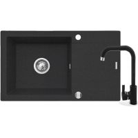 Pyramis Korfu zlewozmywak z baterią czarny 070060901SN