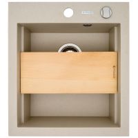 Pyramis Siros zlewozmywak granitowy 47x51,5 cm beżowy 070084201