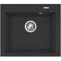 Pyramis Siros zlewozmywak granitowy 57x51,5 cm czarny 070084901